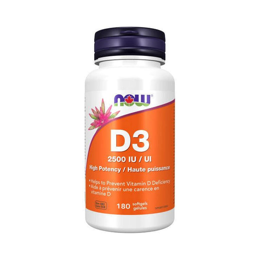 NOW Vitamin D-3 2,500IU 180 Softgels