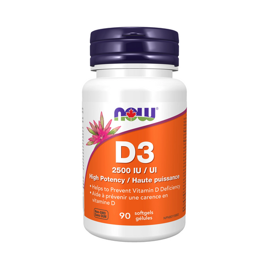 NOW Vitamin D-3 2,500IU 90 Softgels