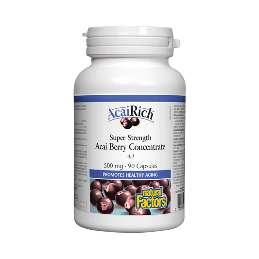 Natural Factors AcaiRich Super Strength Acai Berry Concentrate 500mg 90 Capsules