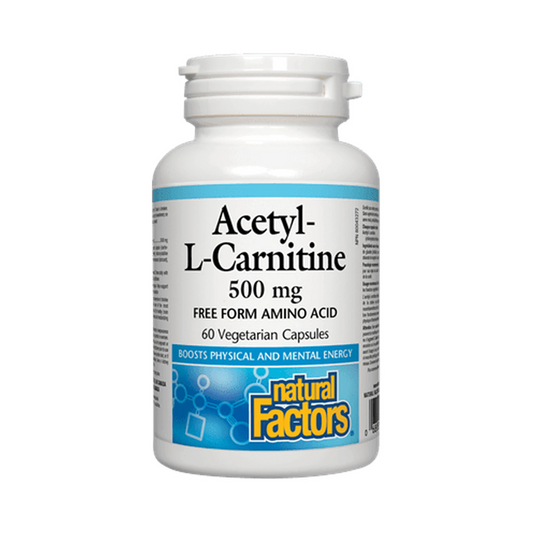 Natural Factors Acetyl-L-Carnitine 500mg 60 Veg Capsules