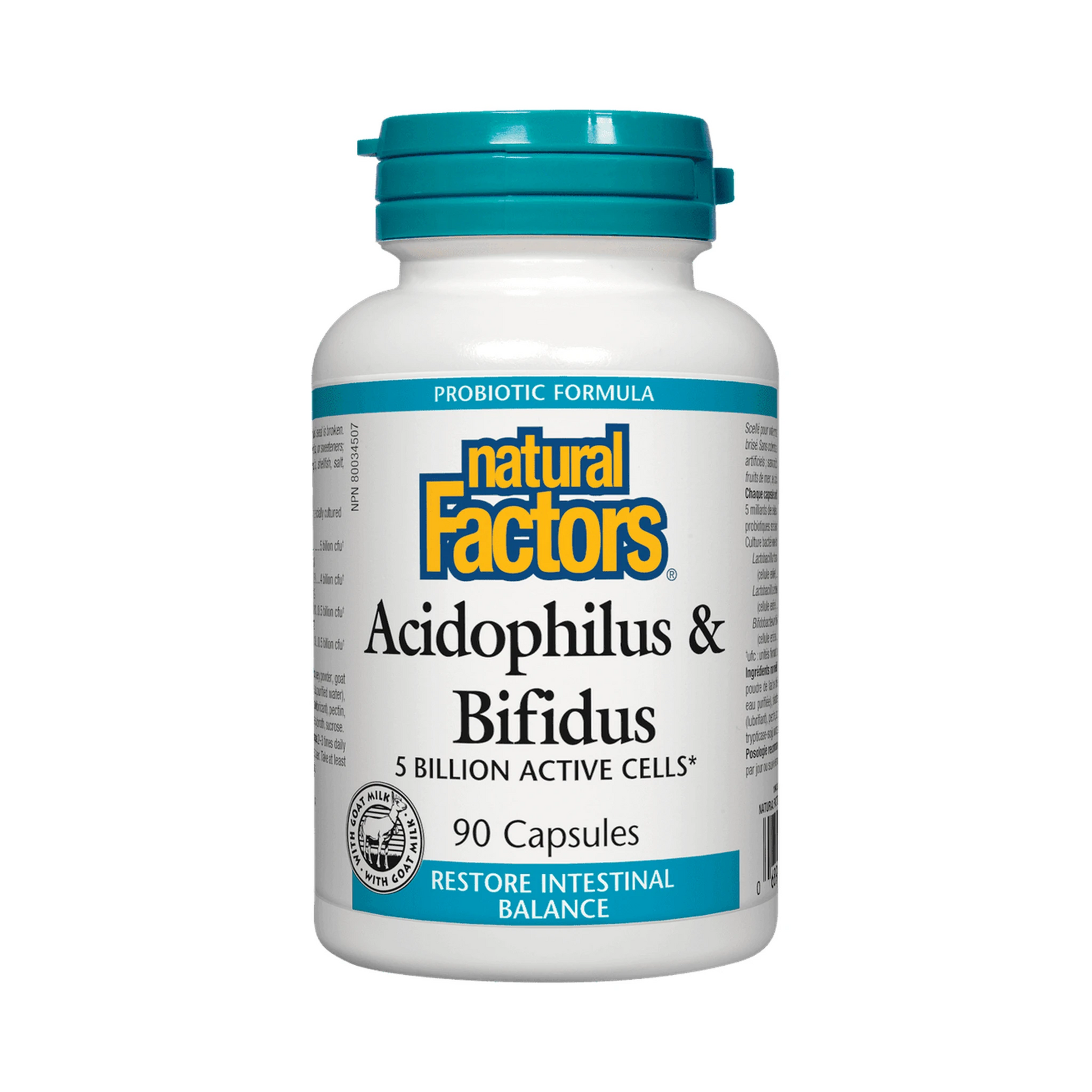 Natural Factors Acidophilus & Bifidus 5 Billion Active Cells 90 Capsules