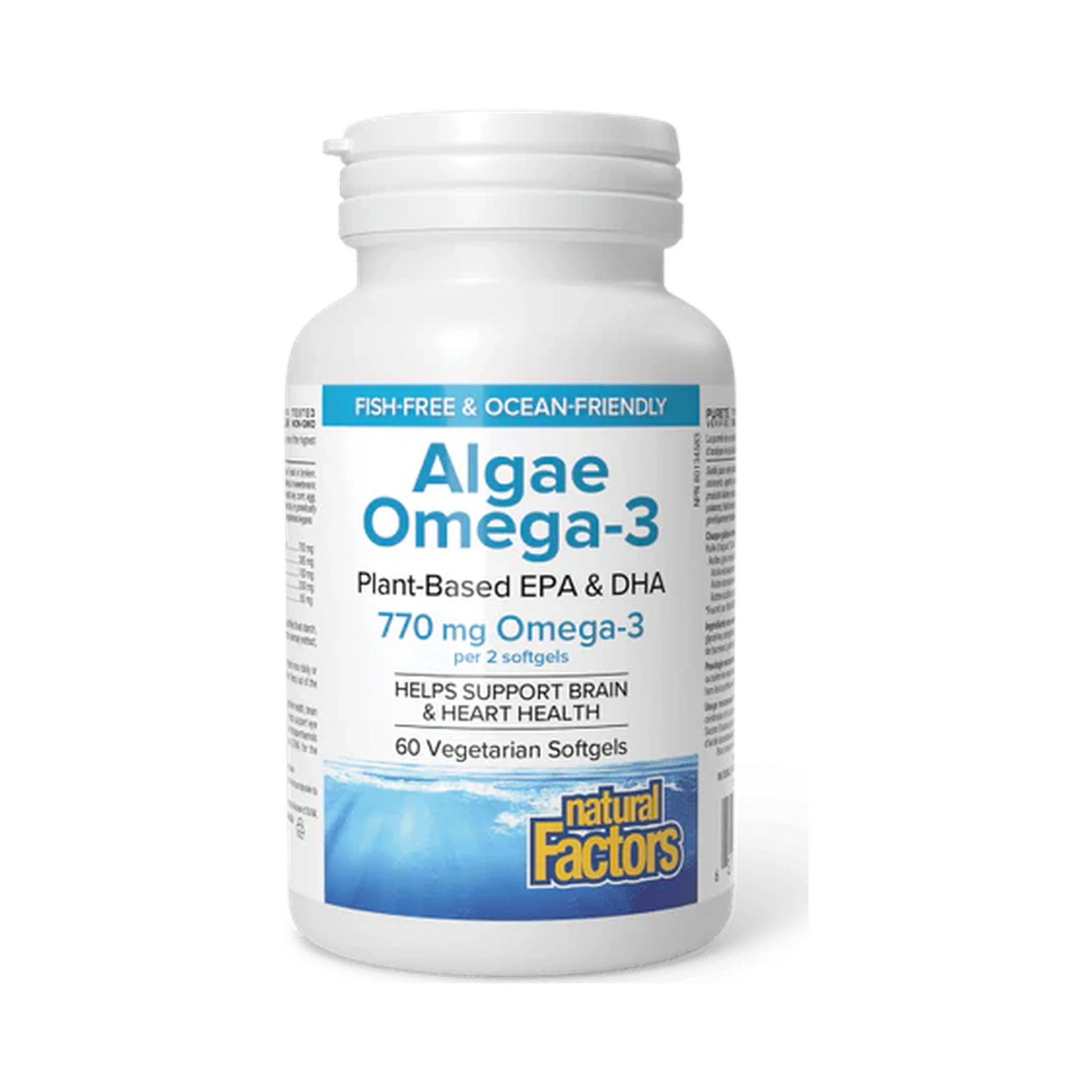 Natural Factors Algae Omega-3 Plant-Based EPA & DHA 60 Softgels