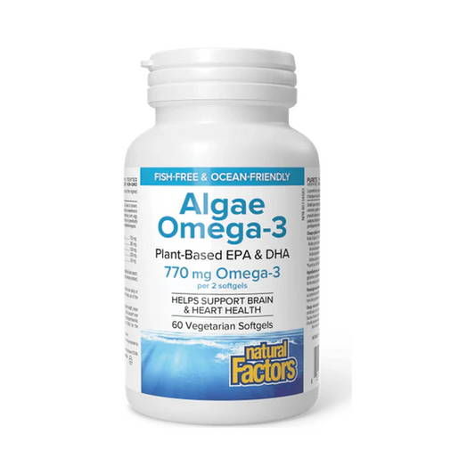 Natural Factors Algae Omega-3 Plant-Based EPA & DHA 60 Softgels