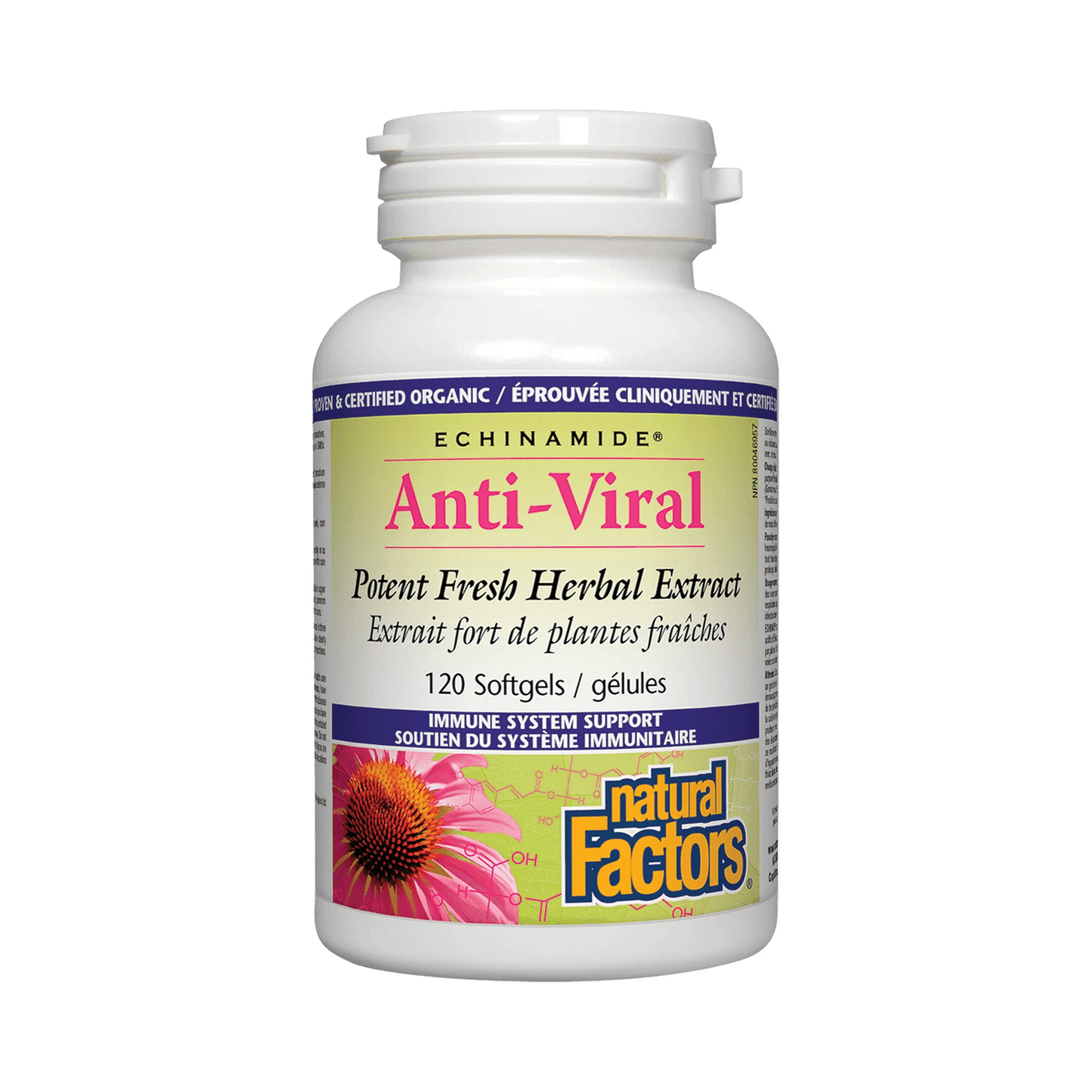Natural Factors Anti-Viral Potent Fresh Herbal Extract Echinamide 120 Softgels
