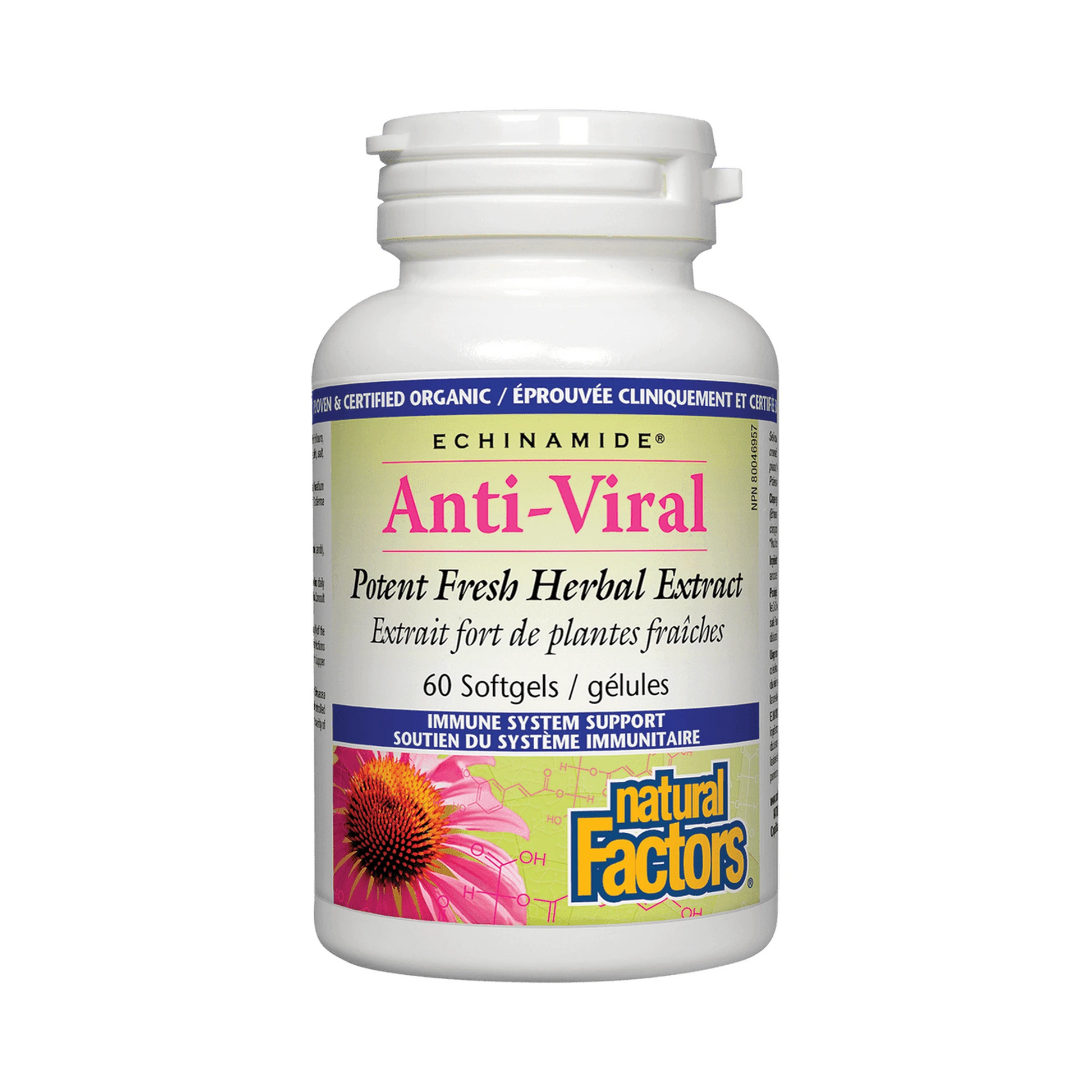 Natural Factors Anti-Viral Potent Fresh Herbal Extract Echinamide 60 Softgels