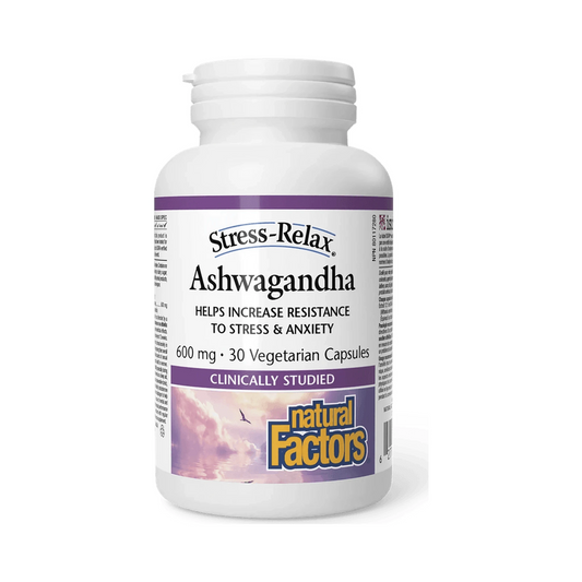 Natural Factors Ashwagandha 600mg Stress-Relax 30 Veg Capsules