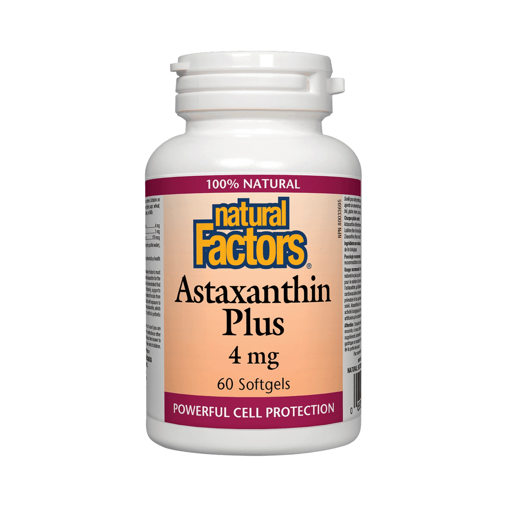 Natural Factors Astaxanthin Plus 4mg 60 Softgels