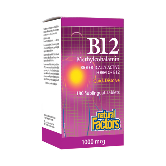 Natural Factors B12 Methylcobalamin 1000mcg 180 Tablets