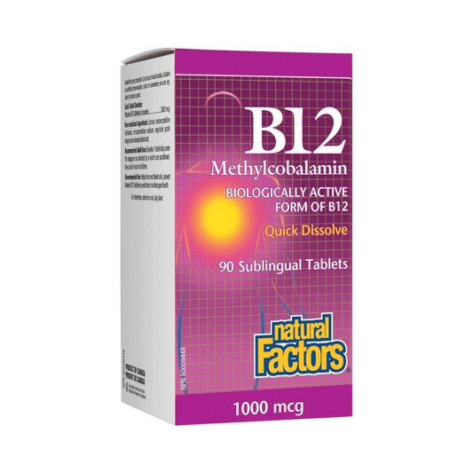 Natural Factors B12 Methylcobalamin 1000mcg 90 Tablets