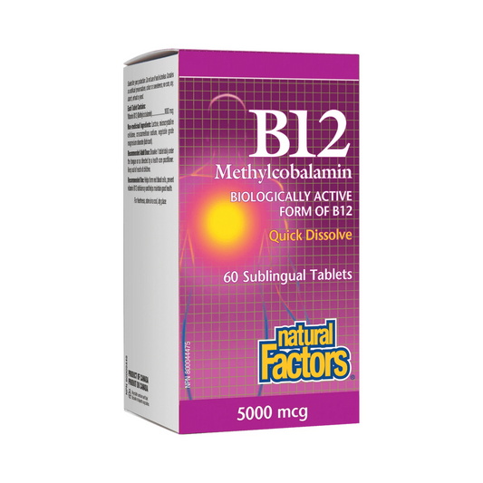 Natural Factors B12 Methylcobalamin 5,000mcg 60 Tablets
