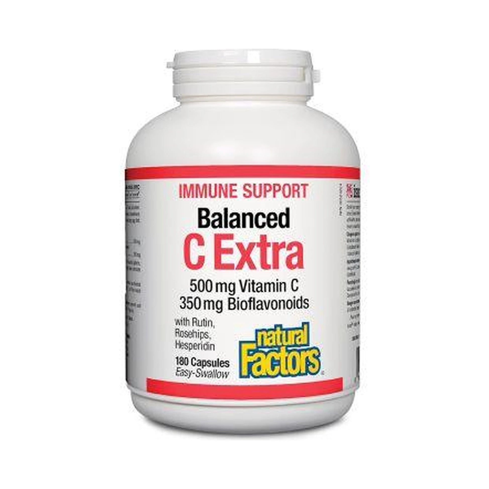 Natural Factors Balanced C Extra 500mg Vitamin C 350mg Bioflavonoids 180 Capsules