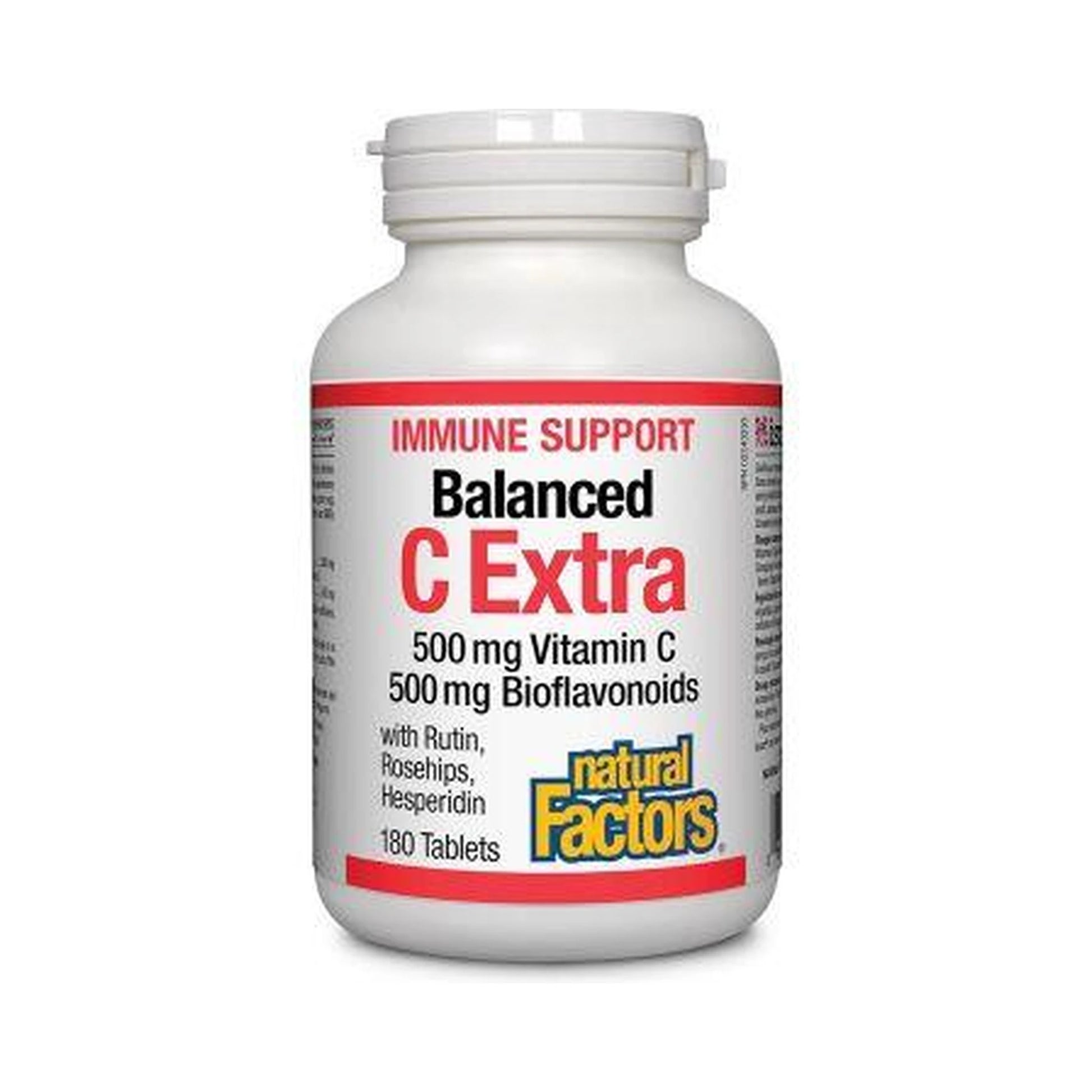 Natural Factors Balanced C Extra 500mg Vitamin C 500mg Bioflavonoids 180 Tablets