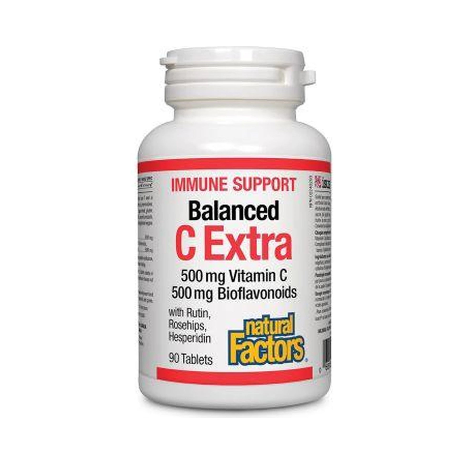 Natural Factors Balanced C Extra 500mg Vitamin C 500mg Bioflavonoids 90 Tablets