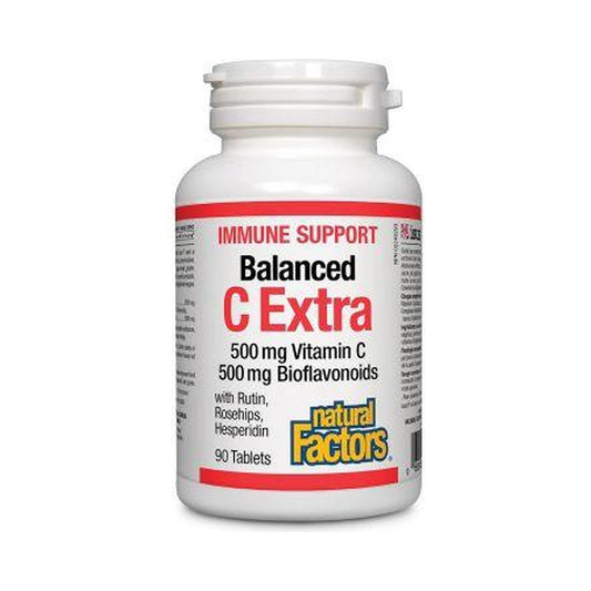 Natural Factors Balanced C Extra 500mg Vitamin C 500mg Bioflavonoids 90 Tablets