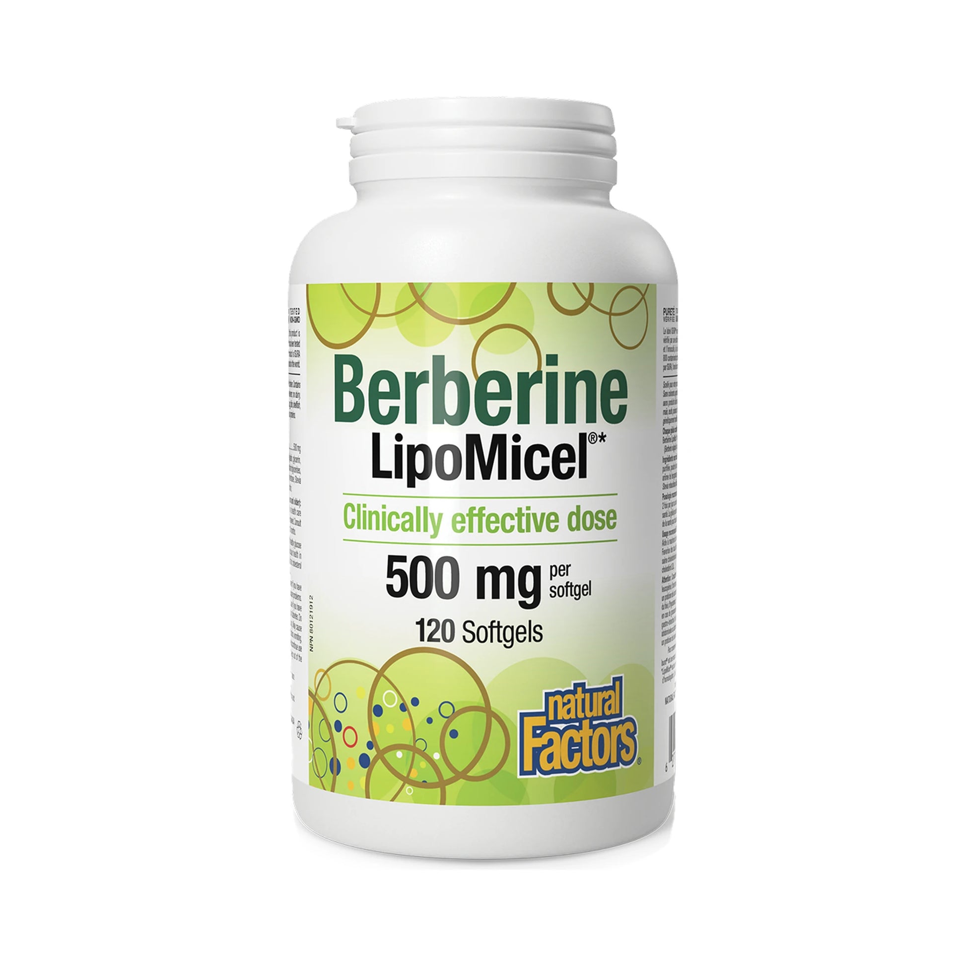 Natural Factors Berberine LipoMicel 500mg 120 Softgels
