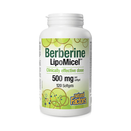 Natural Factors Berberine LipoMicel 500mg 120 Softgels
