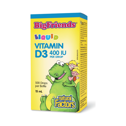 Natural Factors Big Friends Liquid Vitamin D3 400IU 15mL