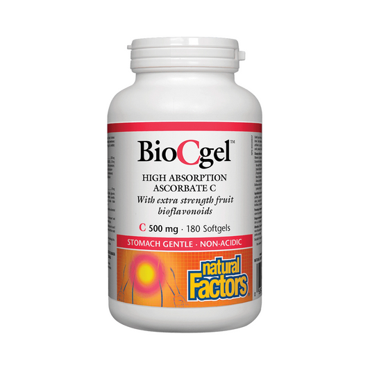 Natural Factors BioCgel High Absorption Ascorbate C 500mg 180 Softgels