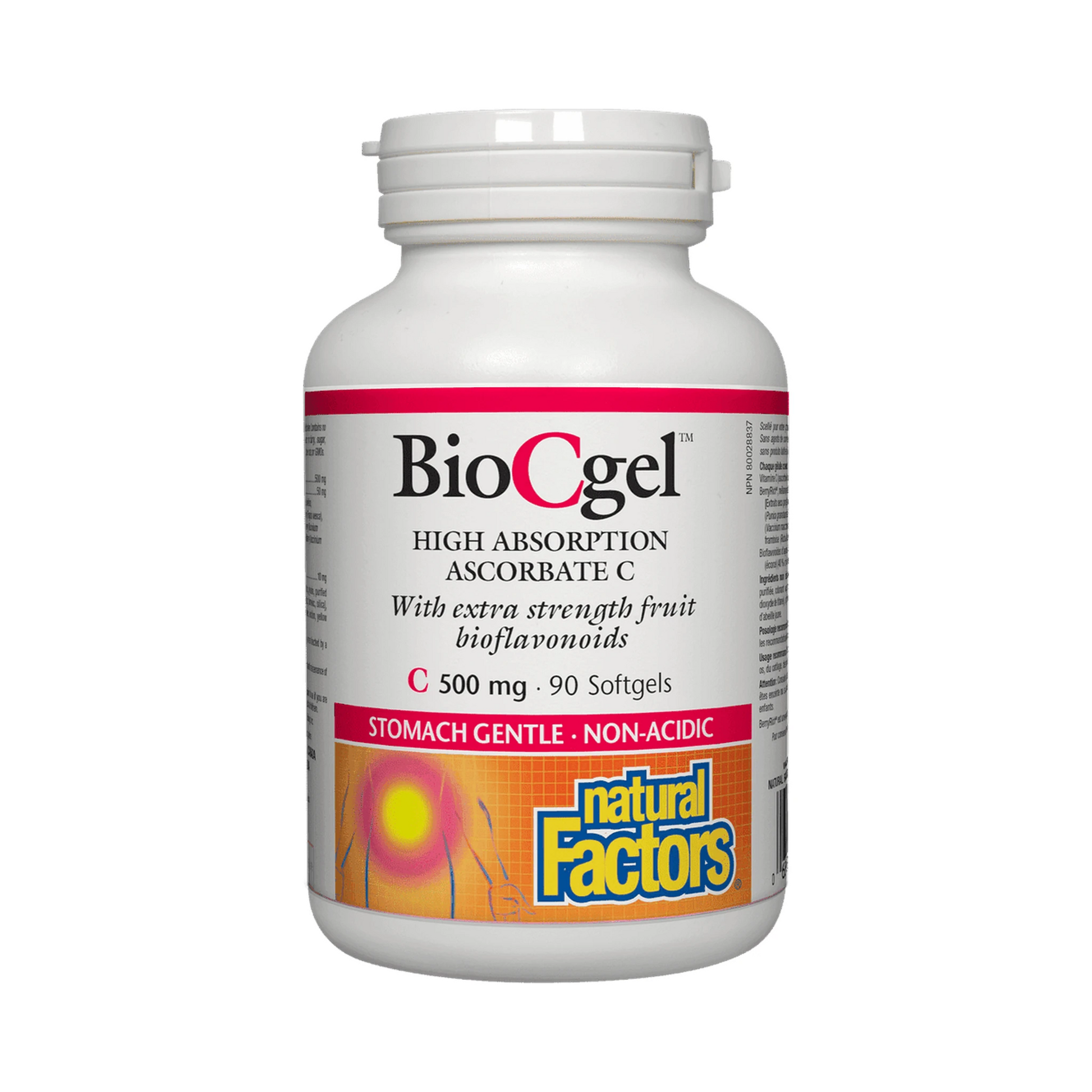 Natural Factors BioCgel High Absorption Ascorbate C 500mg 90 Softgels