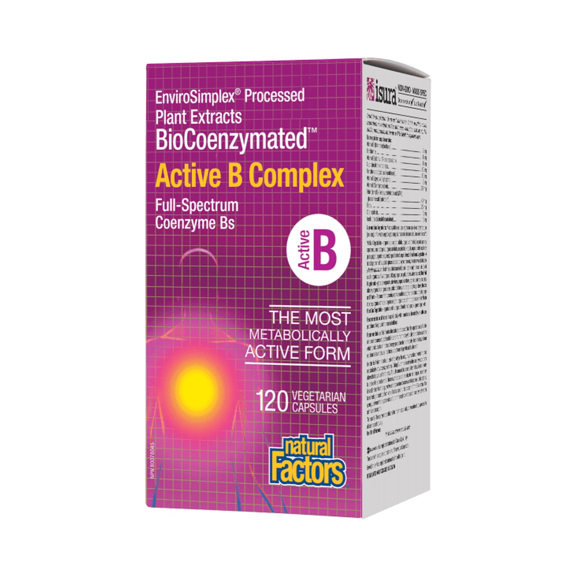 Natural Factors BioCoenzymated Active B Complex 120 Veg Capsules