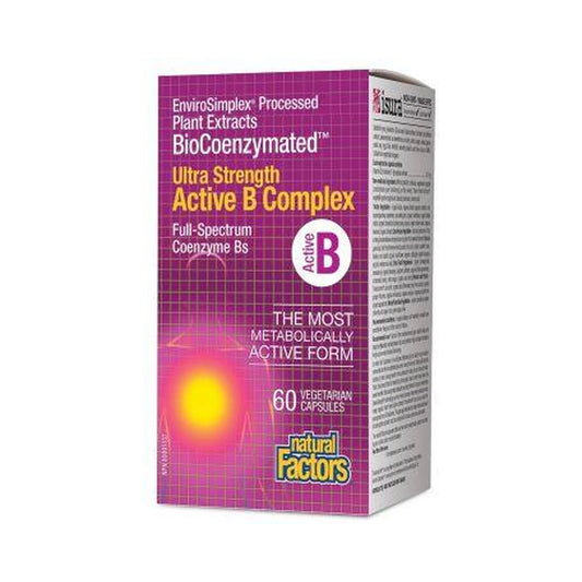 Natural Factors BioCoenzymated Active B Complex Ultra Strength 60 Veg Capsules