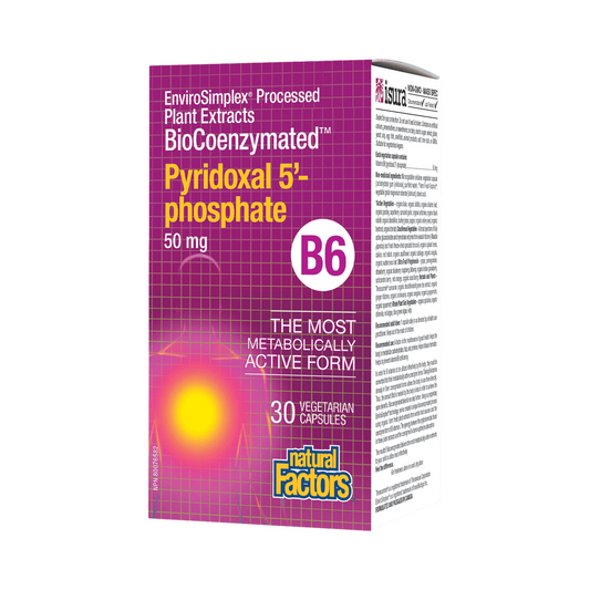 Natural Factors BioCoenzymated Pyridoxal 5-phosphate B6 50mg 30 Veg Capsules