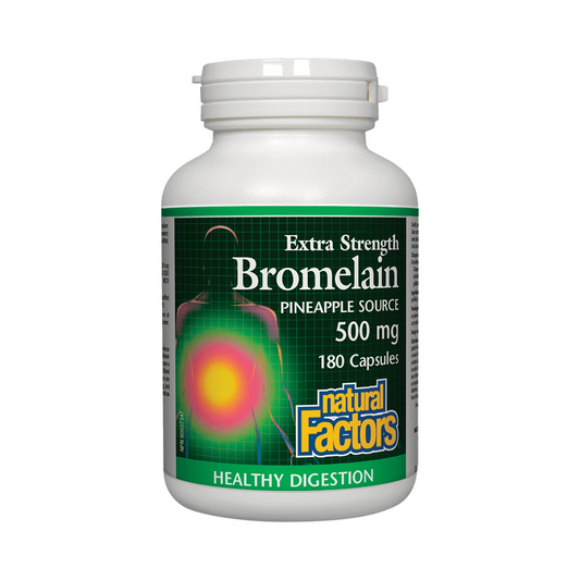 Natural Factors Bromelain Extra Strength 500mg Pineapple Source 180 Capsules