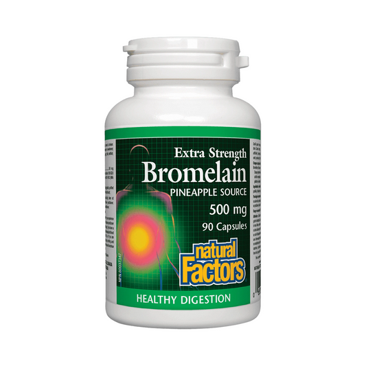 Natural Factors Bromelain Extra Strength 500mg Pineapple Source 90 Capsules