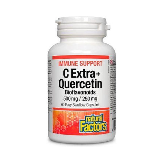 Natural Factors C Extra + Quercetin Bioflavonoids 500mg/250mg 60 Capsules