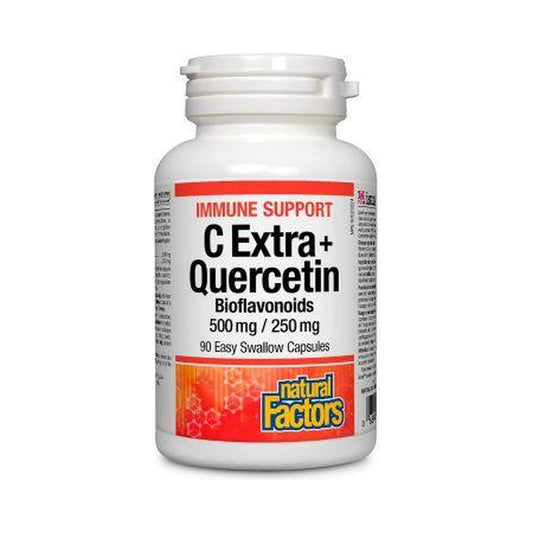 Natural Factors C Extra + Quercetin Bioflavonoids 500mg/250mg 90 Capsules