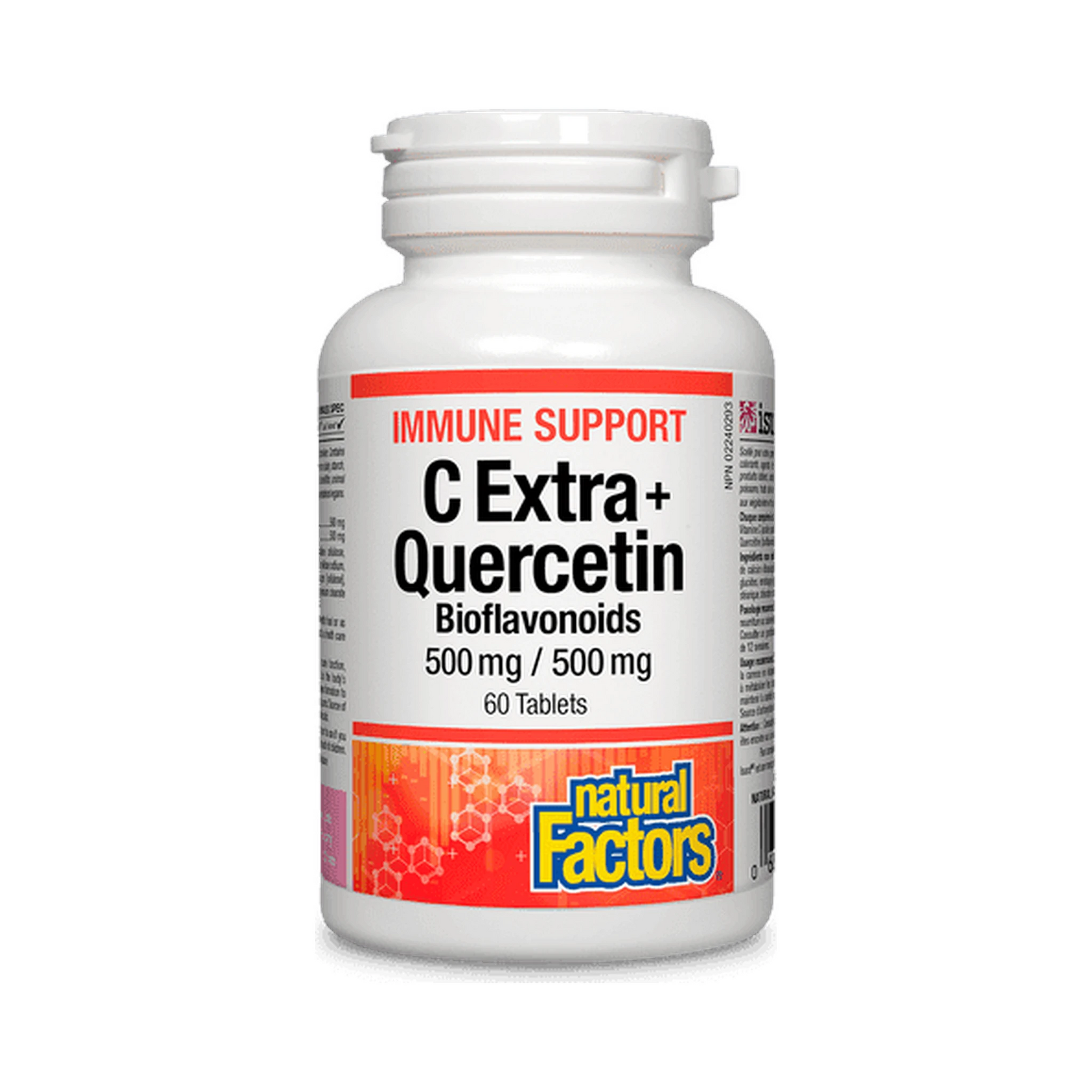 Natural Factors C Extra + Quercetin Bioflavonoids 500mg/500mg 60 Tablets