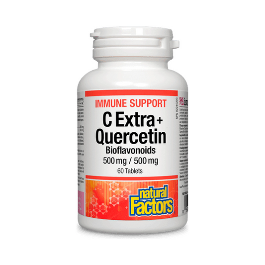 Natural Factors C Extra + Quercetin Bioflavonoids 500mg/500mg 60 Tablets