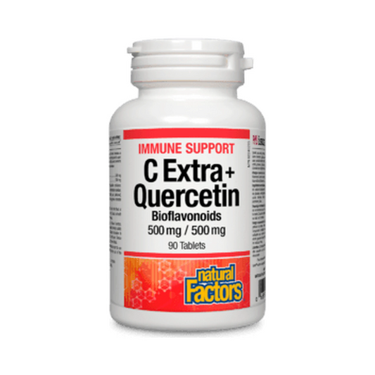 Natural Factors C Extra + Quercetin Bioflavonoids 500mg/500mg 90 Tablets