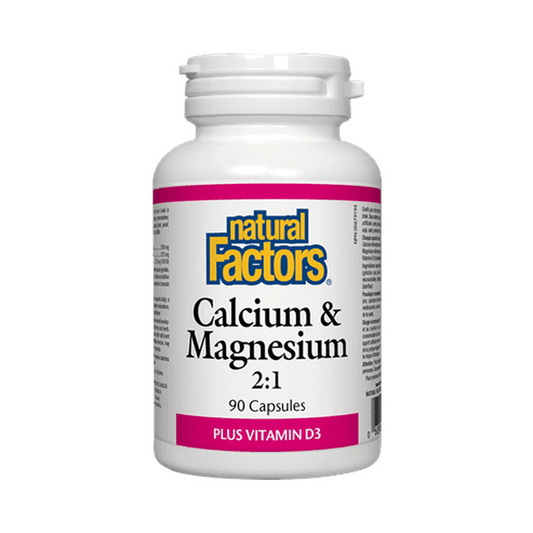 Natural Factors Calcium & Magnesium 2:1 Plus Vitamin D3 90 Capsules