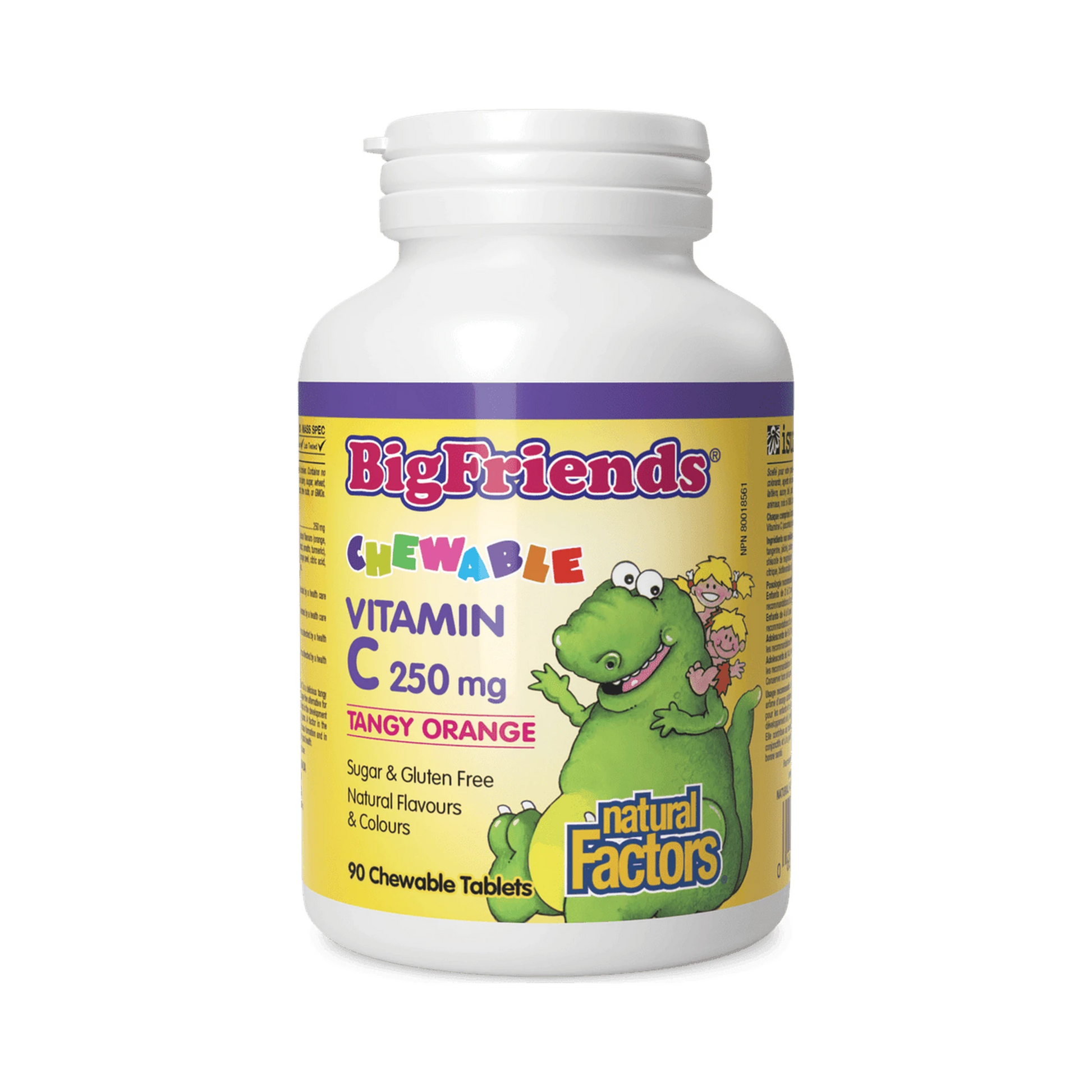 Natural Factors Chewable Vitamin C 250mg Tangy Orange Big Friends 90 Chewables