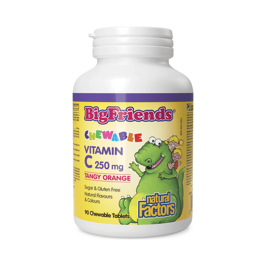 Natural Factors Chewable Vitamin C 250mg Tangy Orange Big Friends 90 Chewables