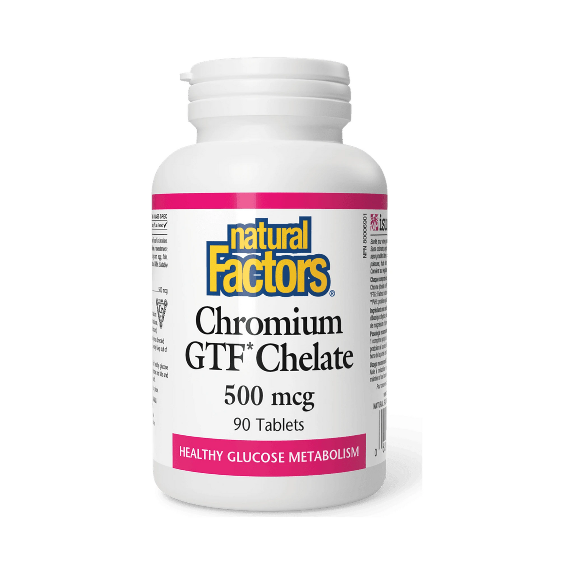 Natural Factors Chromium GTF Chelate 500mcg 90 Tablets