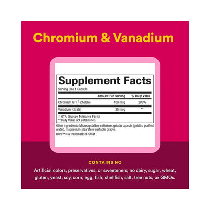 Natural Factors Chromium & Vanadium 125mcg 90 Capsules