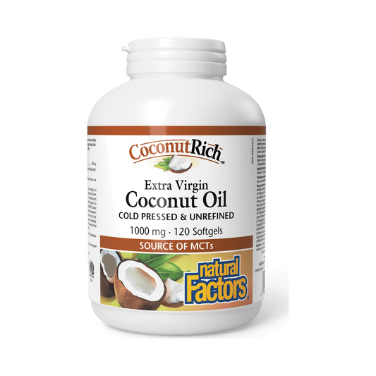Natural Factors CoconutRich Extra Virgin Coconut Oil 1000mg 120 Softgels