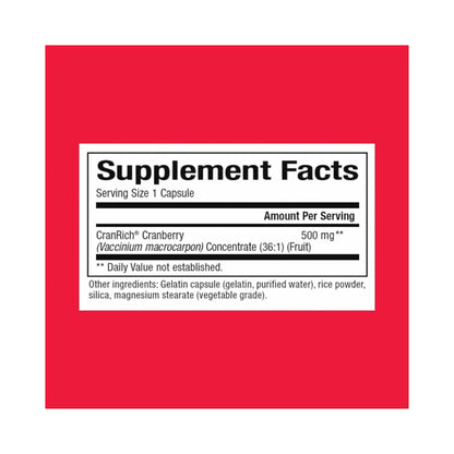 Natural Factors CranRich Super Strength Cranberry Concentrate 500mg 90 Capsules