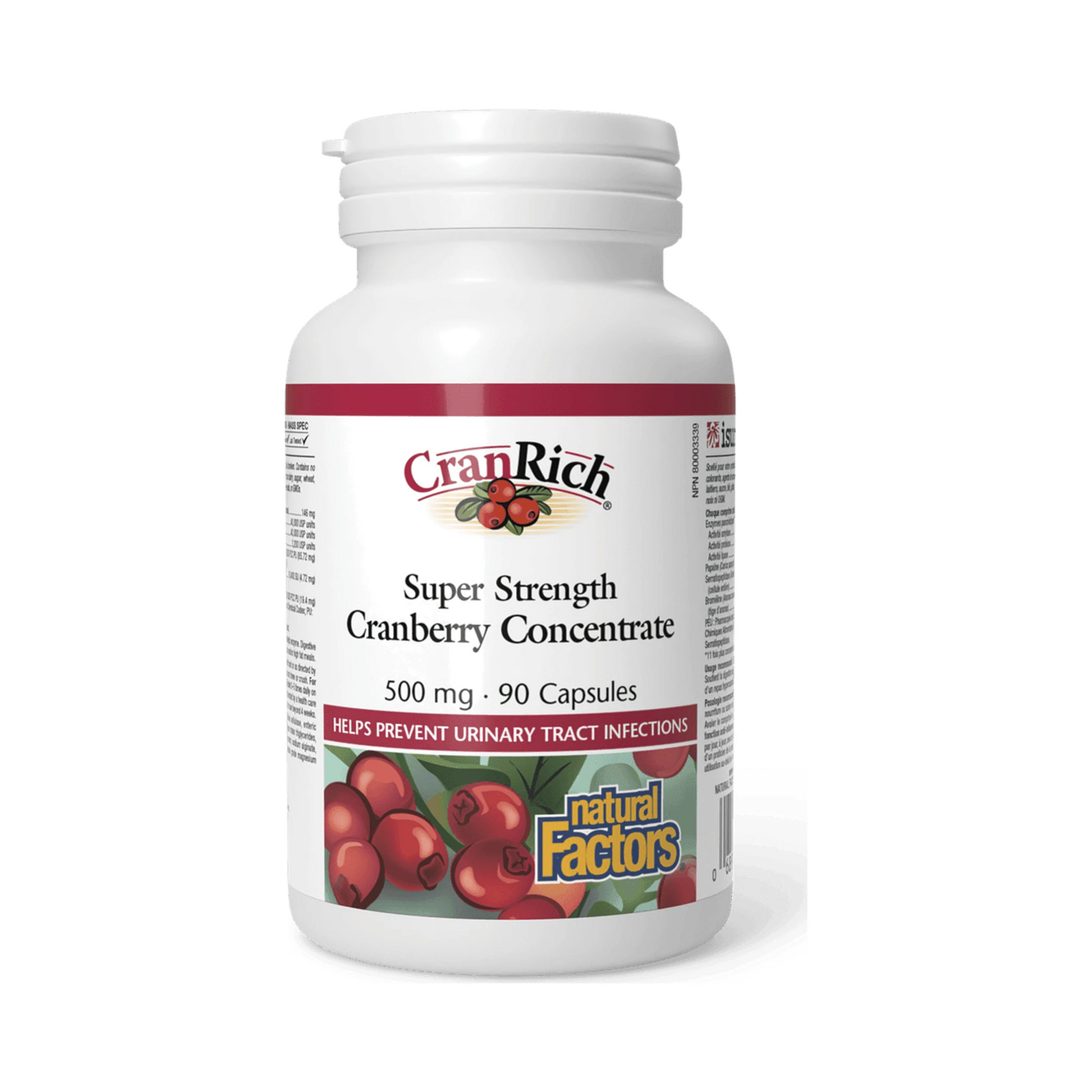 Natural Factors CranRich Super Strength Cranberry Concentrate 500mg 90 Capsules