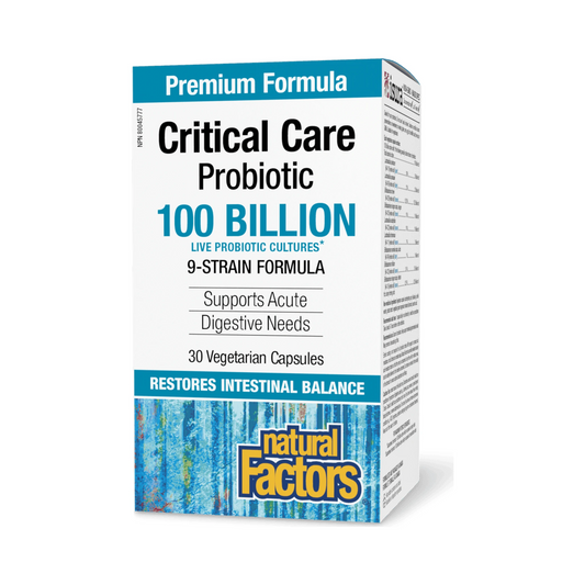 Natural Factors Critical Care Probiotic 100 Billion Live Probiotic Cultures 30 Veg Capsules