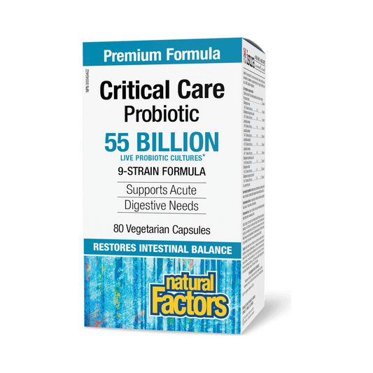 Natural Factors Critical Care Probiotic 55 Billion Live Probiotic Cultures 80 Veg Capsules