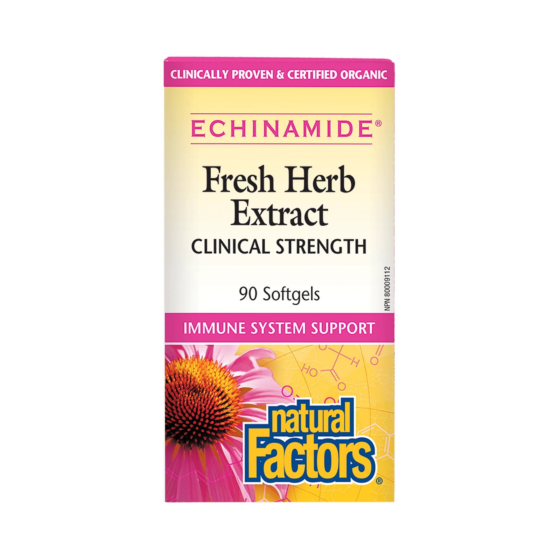 Natural Factors Echinamide Fresh Herb Extract Clinical Strength 90 Softgels