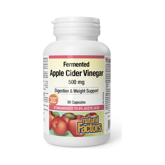 Natural Factors Fermented Apple Cider Vinegar 500mg 90 Capsules