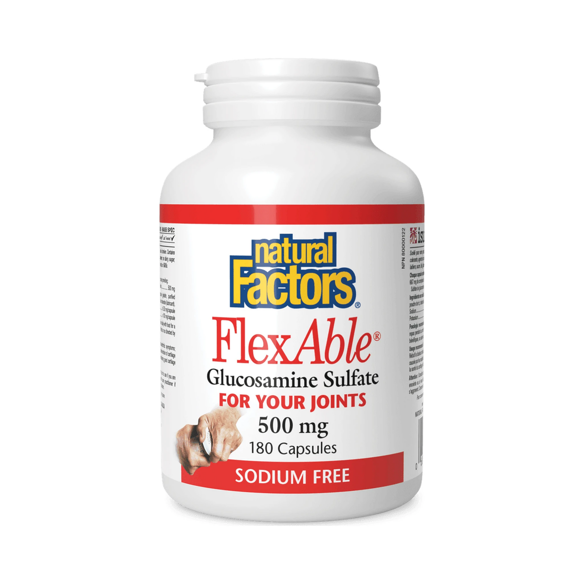Natural Factors FlexAble Glucosamine Sulfate 500mg 180 Capsules