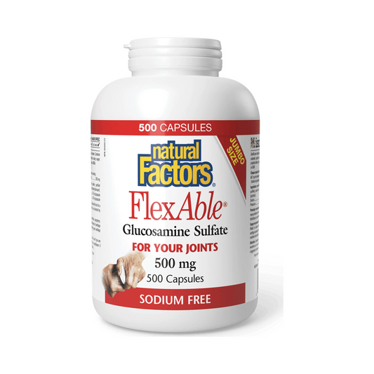 Natural Factors FlexAble Glucosamine Sulfate 500mg 500 Capsules