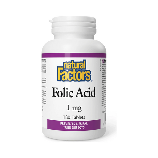Natural Factors Folic Acid 1mg 180 Tablets