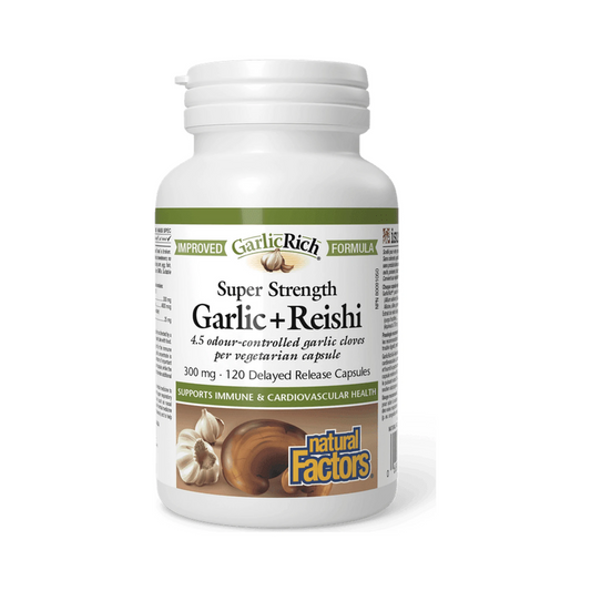 Natural Factors GarlicRich Garlic+Reishi Super Strength 300mg 120 Capsules