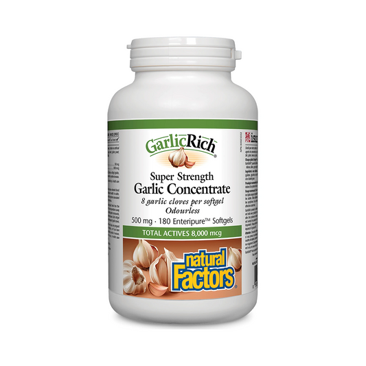 Natural Factors GarlicRich Super Strength Garlic Concentrate 500mg 180 Softgels